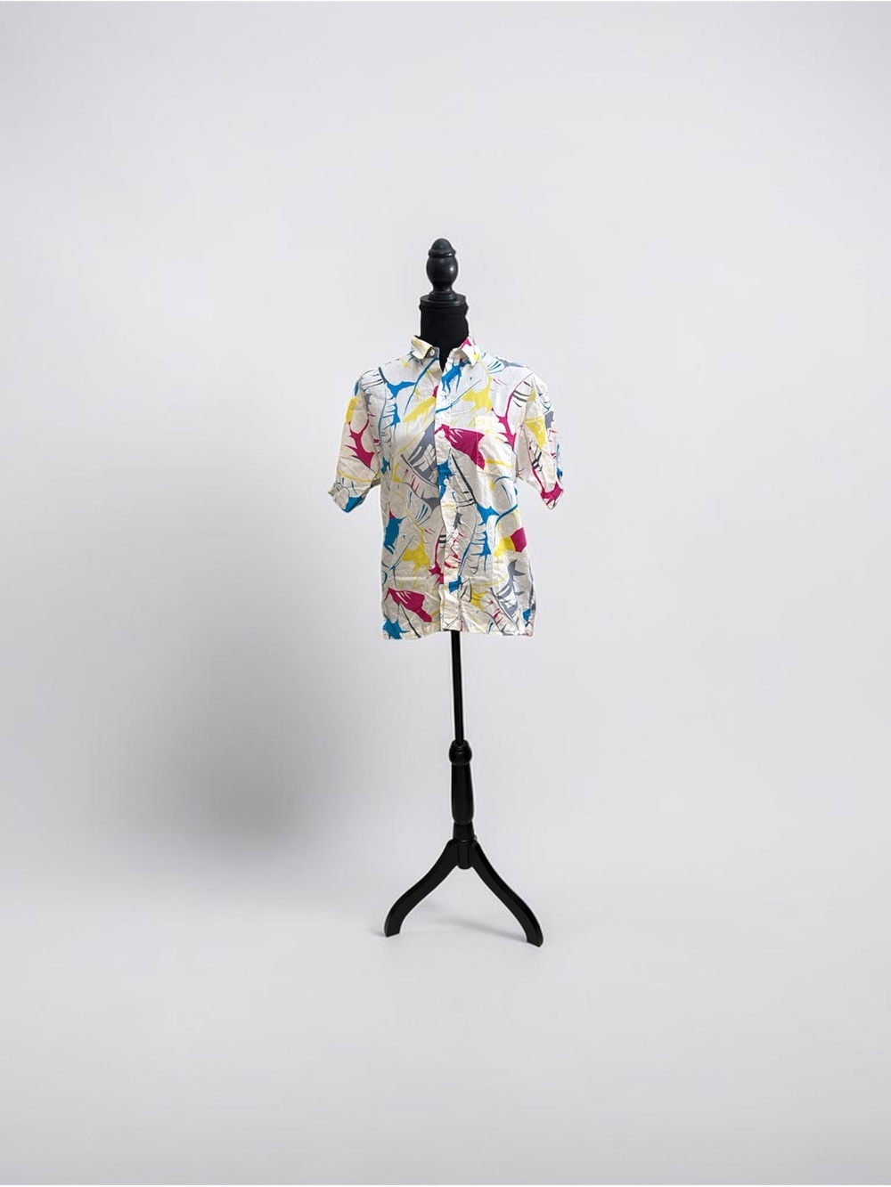 Vibrant Abstract Short Sleeve Button-Up Shirt
